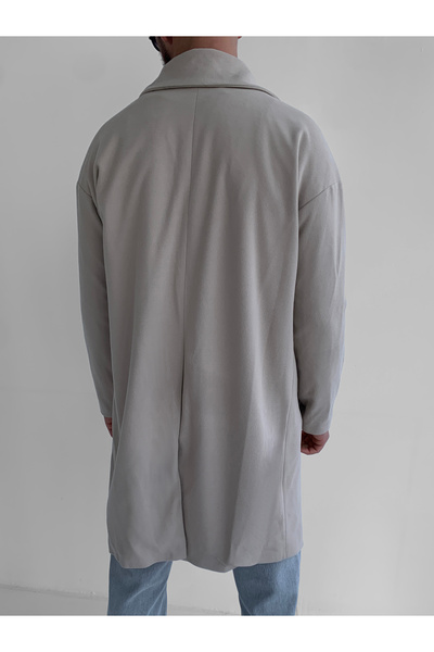 NO1 KONSEPT Μπεζ Άνετο Παλτό Premium Stamp