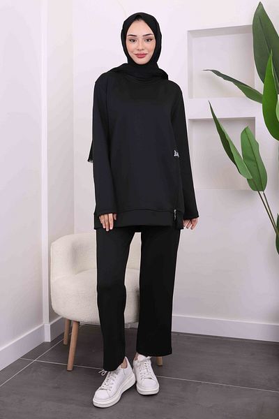 İmajButik Black Zipper Detailed Scuba Set
