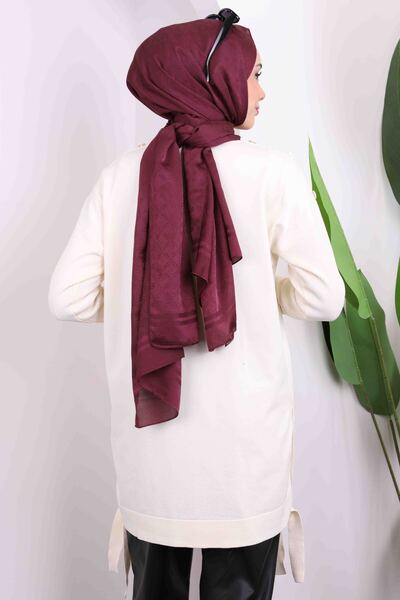 İmajButik Cream Button Detailed Cold Thread Knitwear Tunic