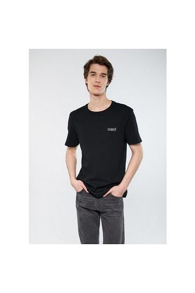 Mavi Men's Logo Printed Black Basic T-Shirt0610360-900