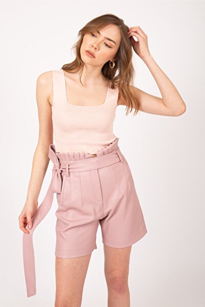 Oilemaperla Deri Şort Turuncu,lila,taba,bordo