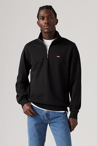 Levi's Original Housemark Half Zip Black Sweatshirt - 001Tu-0000