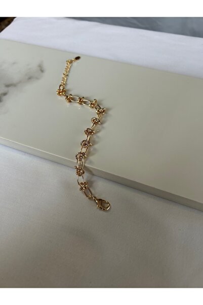 SMCHOME سوار من الفولاذ المقاوم للتشويه بعقدة ذهبية