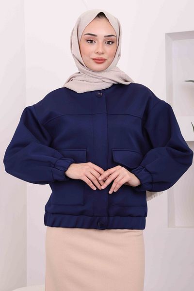 İmajButik Μπουφάν κατάδυσης μπλε Navy με μπροστινές τσέπες με φερμουάρ