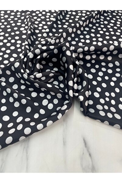 ipekkumaş Μαύρο πουά μοτίβο φόρεμα πουκάμισο Tivil Satin Fabric Το προϊόν μας...