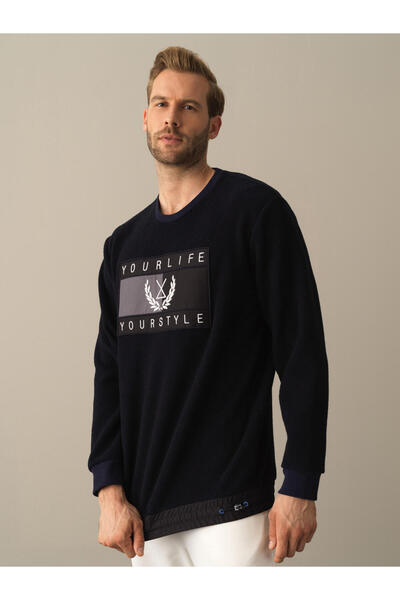 Xint Erkek Lacivert Formunu Koruyan Regular Fit Polar Sweatshirt