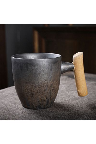 MIBRU Coffee ceramic cup wood handle 230 ml