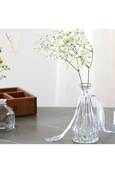 Ada Crafts Fransız Küçük Elmas Mini Cam Vazo