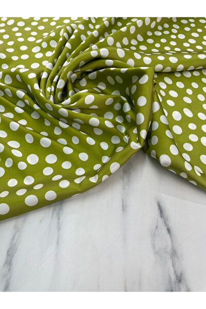 ipekkumaş قميص فستان بنمط منقط أخضر من قماش الساتان تيفيل يتم بيع منتجنا قطعة...