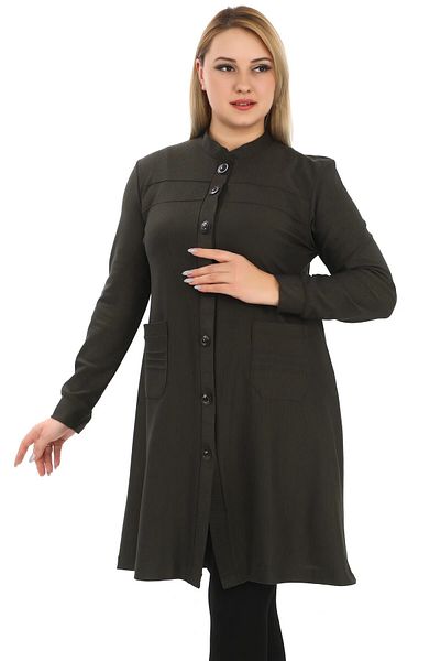 AfifeCOLLECTİON Button Closure Mother Cardigan Stylish Long Women's Cardigan