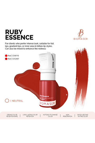 BİOMASER Biomaser Ruby Pudra Pigment 12ml Profesyonel Kalıcı Makyaj Dolgun Gö...