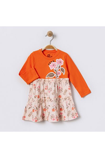 MiniPink Baby Rochie cu volane cu modele de flori pentru fete