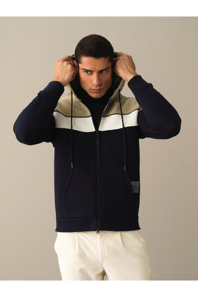 Xint Erkek Lacivert Pamuk Dokulu Regular Fit Sweatmont