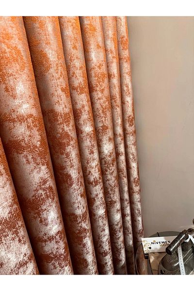 NİVEMESHOME Nivemeshome Istanbul V-5204 - 1/3 Close Pleated Background Curtain