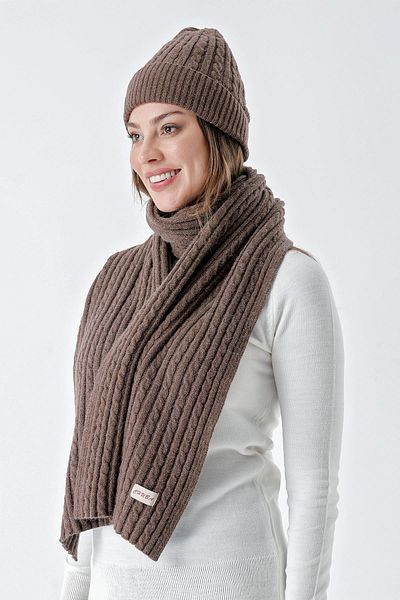 CHUBA Дамски комплект дамски шапки с мек ключ и коса - кафяв 23W503