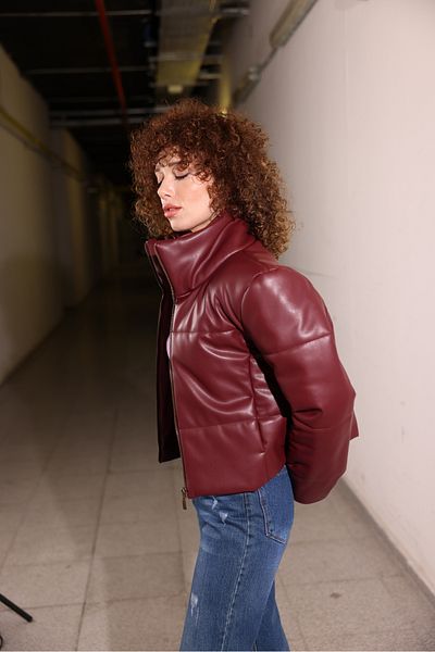 Oilemaperla Leather Puffer Jacket
