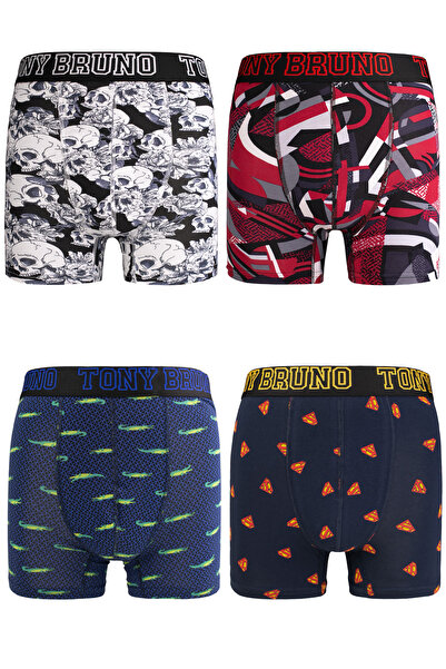 TONY BRUNO 4'lü Erkek Premium Desenli Boxer [paket 2]
