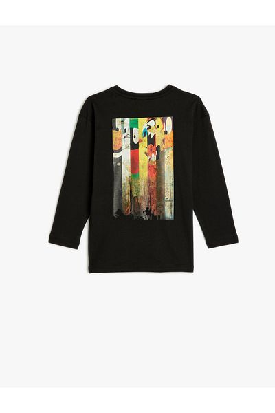 Koton Tricou din bumbac cu mânecă lungă și decolteu cu licență Looney Tunes