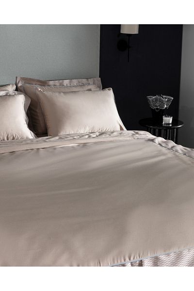 Madame Coco Calore Bamboo Satin Double Duvet Cover Set - Beige