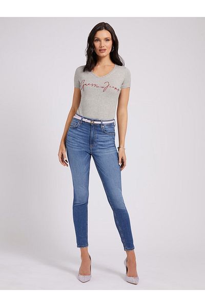 Guess Szuper női bőr, magas derekú farmer W2PA26D4T62
