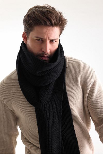 odelon Ανδρικό μάλλινο χοντρό πλεκτό κασκόλ