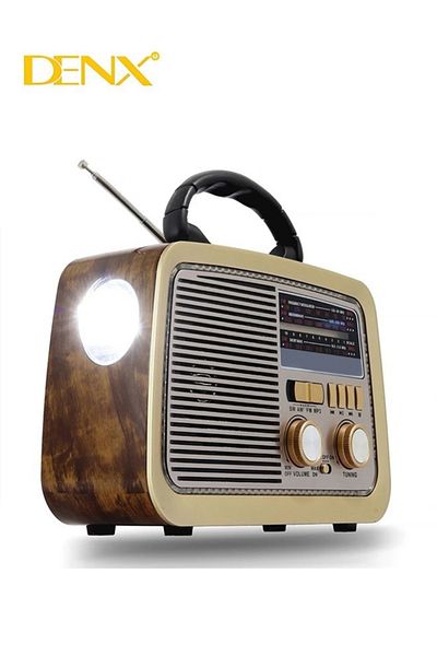 Denx راديو FM - AM - SW خشب بني بلوتوث فلاشة USB