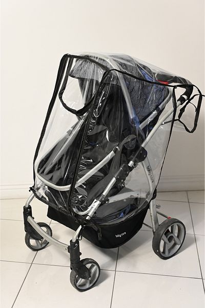 Malzek Ultra Luxury Zippered Baby Stroller Rain Cover Black (Compatible with All Baby Car) Yzr