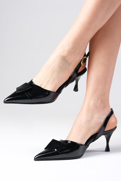 Mio Gusto Dámské boty na podpatku z pravé lakované kůže Josephine