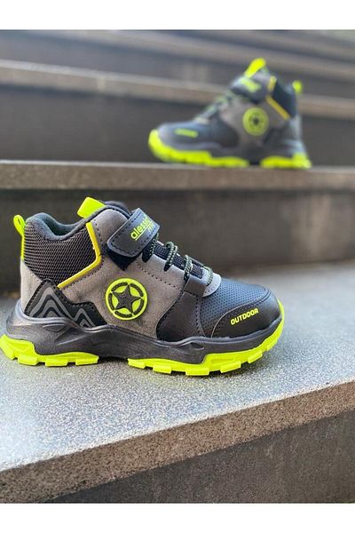 Aleza Shoes Καπνιστά κίτρινα χειμωνιάτικα αθλητικά παπούτσια για παιδιά