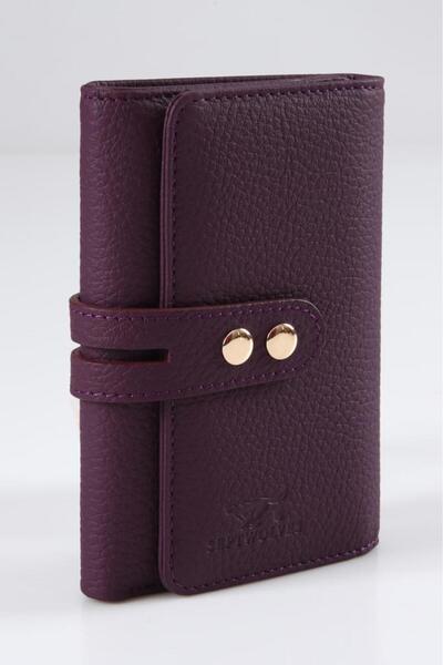 SEPTWOLVES Galata Genuine Leather Women's Card Holder and Wallet with Metal D...