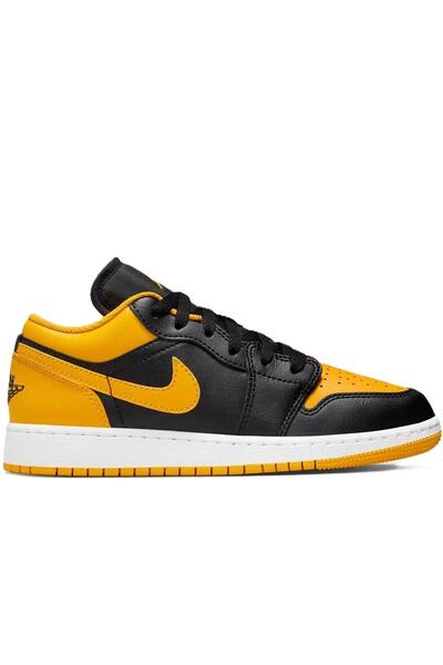 Nike Air Jordan 1 Low(GS) Leather Sneaker Hakiki Deri Siyah Sarı Unisex Spor ...