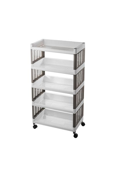 Dania Heavy Duty 5 Tier Plastic Vegetable Rack Shelves White