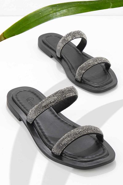 Bambi Women's Black Slippers K04826000609