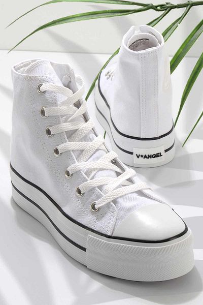 Bambi Weiße Leinen Freizeitschuhe für Damen K01688010718