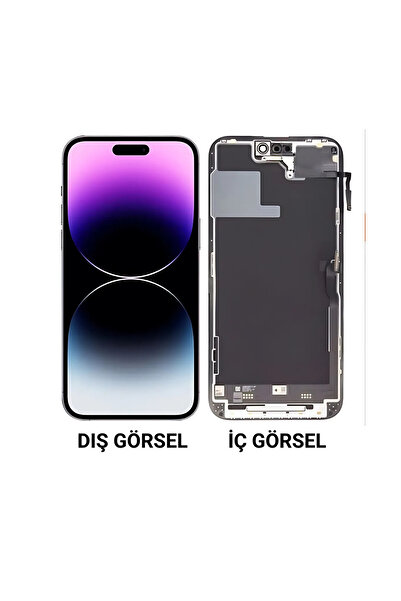 Teknonet İphone 14 Uyumlu Gx Oled Lcd Dokunmatik Ekran Çıtalı - Siyah