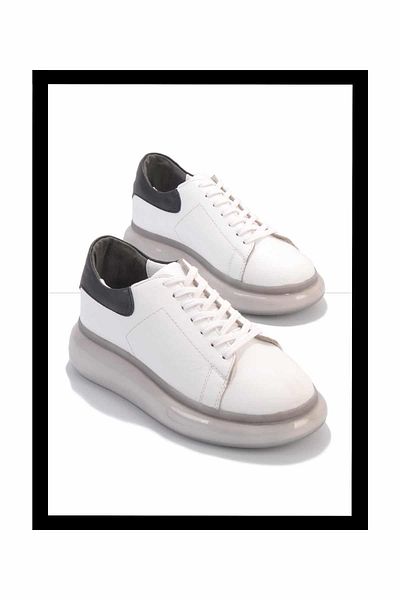 Bambi White Black Leather Women's Sneaker K 01902525403