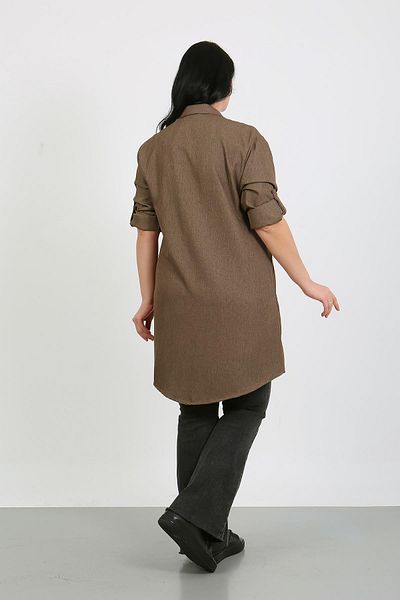 By Alba Collection Γυναικείο τουνίκ μονόχρωμο μαλλί βισκόζης Plus Size
