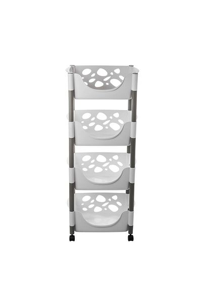 Dania Heavy Duty 4 Tier Plastic Vegetable Rack Shelves White