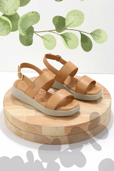 Bambi Tan Leather Women's Sandals K05357010003
