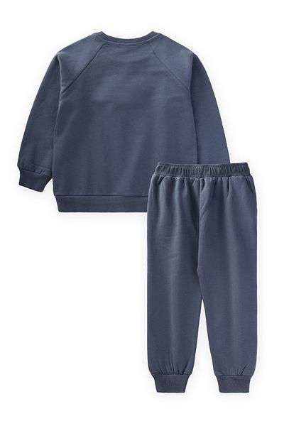 Cigit Sweatshirt-Set mit Schmetterlingsdruck, 2–10 Jahre, Dunkelblau