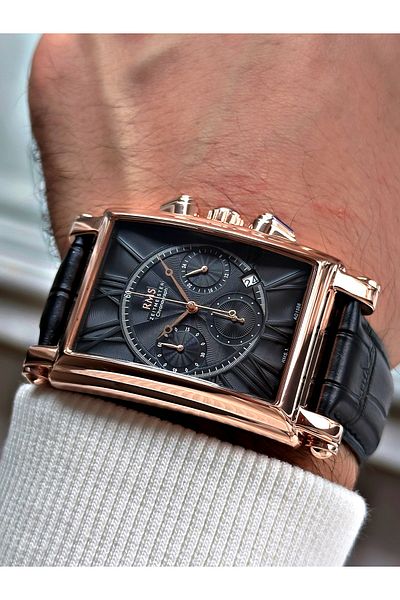 Romanson Function Special Design Leather Cord Steel Case Men's Wrist Watch 1566.06