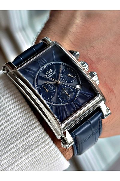 Romanson Function Special Design Leather Cord Steel Case Men's Wrist Watch 1566.03