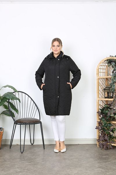 TUTveAL Collection Plus Size Quilted Coat - Furry Inside, Hood, Winter Coat