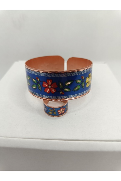 duruaccessories Bakır Bilezik, Saf Bakır Usta İşi El Yapımı Şık Tasarım, (Çiç...
