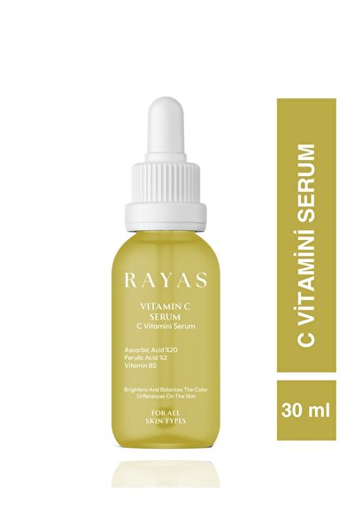 RAYAS Leke Karşıtı Aydınlatıcı Vitamin C Serum Glutatyon, Ferulic Asit, %20 A...
