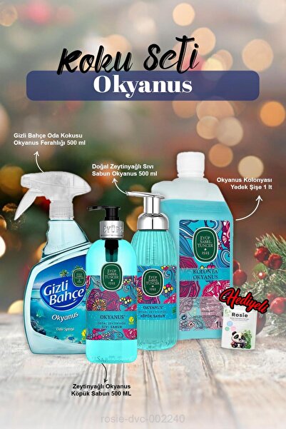 Eyüp Sabri Tuncer Okyanus Sıvı ve Köpük Sabun 500ml, Kolonya 1lt, Oda kokusu ...
