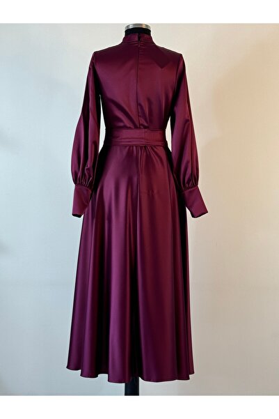 4 YOU TEKSTİL VE AKSESUAR Mürdüm kokteyl elbise