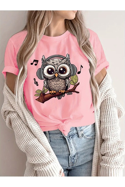 Lider Leather Tricou oversize imprimat din bumbac și poliester - confortabil ...