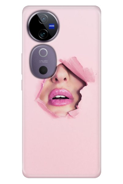 Cekuonline جراب Vivo V40 5G من السيليكون المنقوش عليه الحب المخفي لهاتف Vivo V40