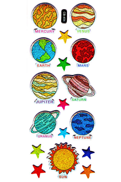 Limmy 16x7cm Planetă Sistemului Solar - Caiet cu autocolant în relief, autoco...